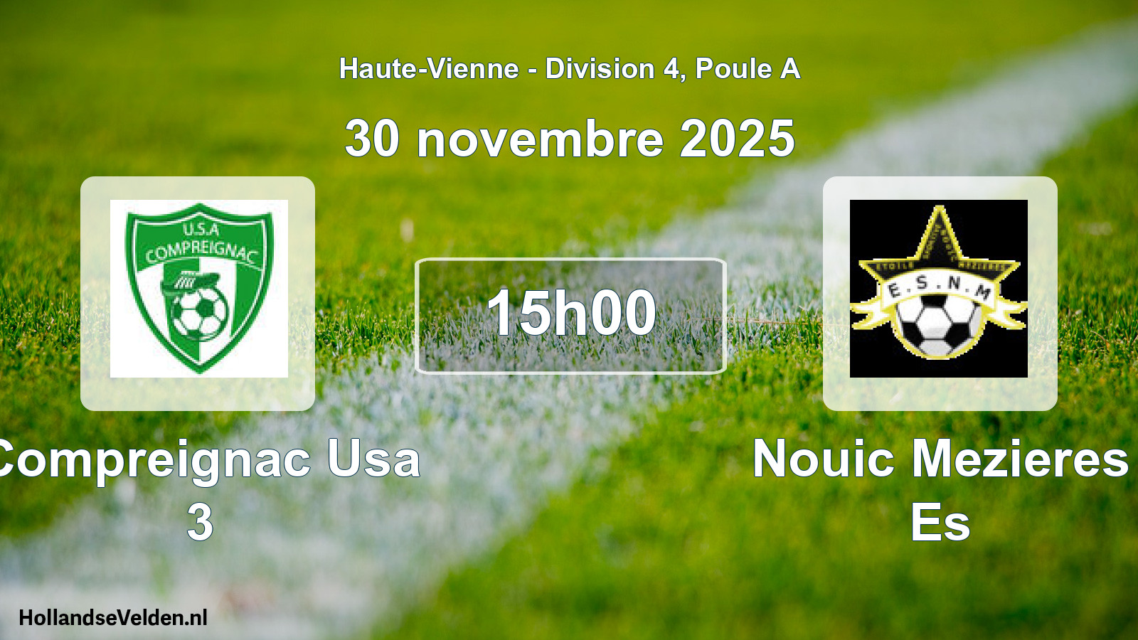 Gespeelde wedstrijd: Compreignac Usa 3 - Nouic Mezieres Es 2 - 2 (30 november 2025)