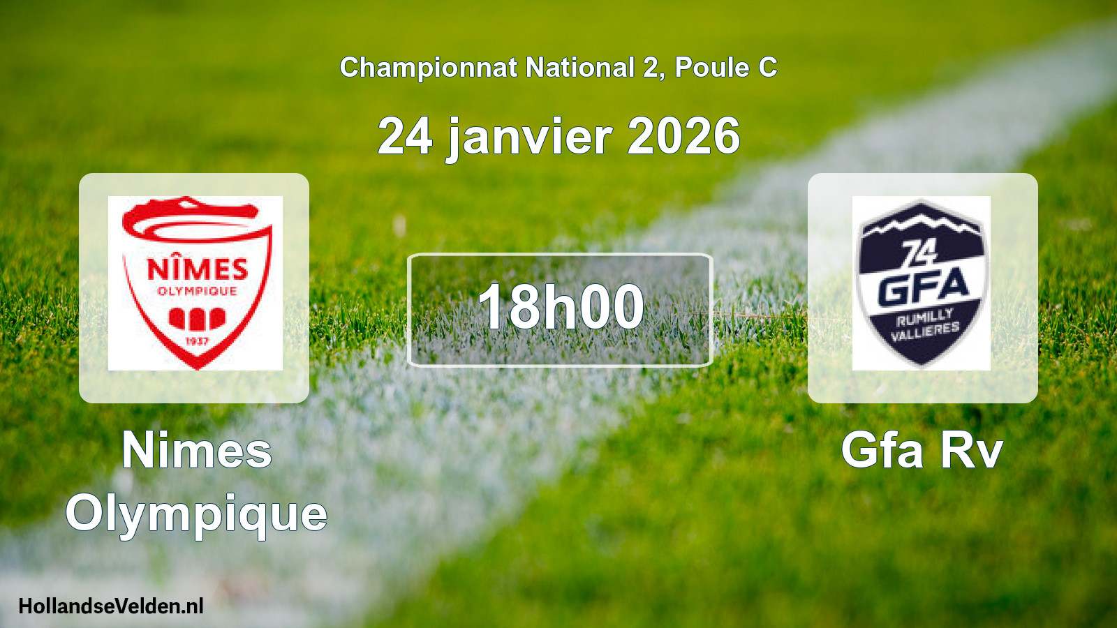 Geplande wedstrijd: Nimes Olympique - Gfa Rv (24 janvier 2026)