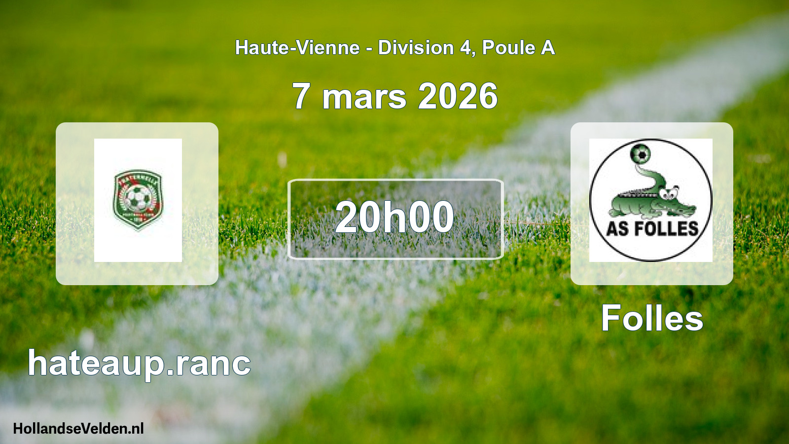 Geplande wedstrijd: Chateaup.ranc - Folles (7 maart 2026)