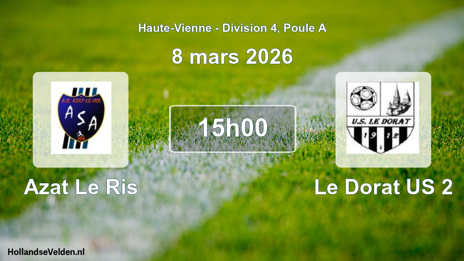 Geplande wedstrijd: Azat Le Ris - Le Dorat US 2 (8 maart 2026)