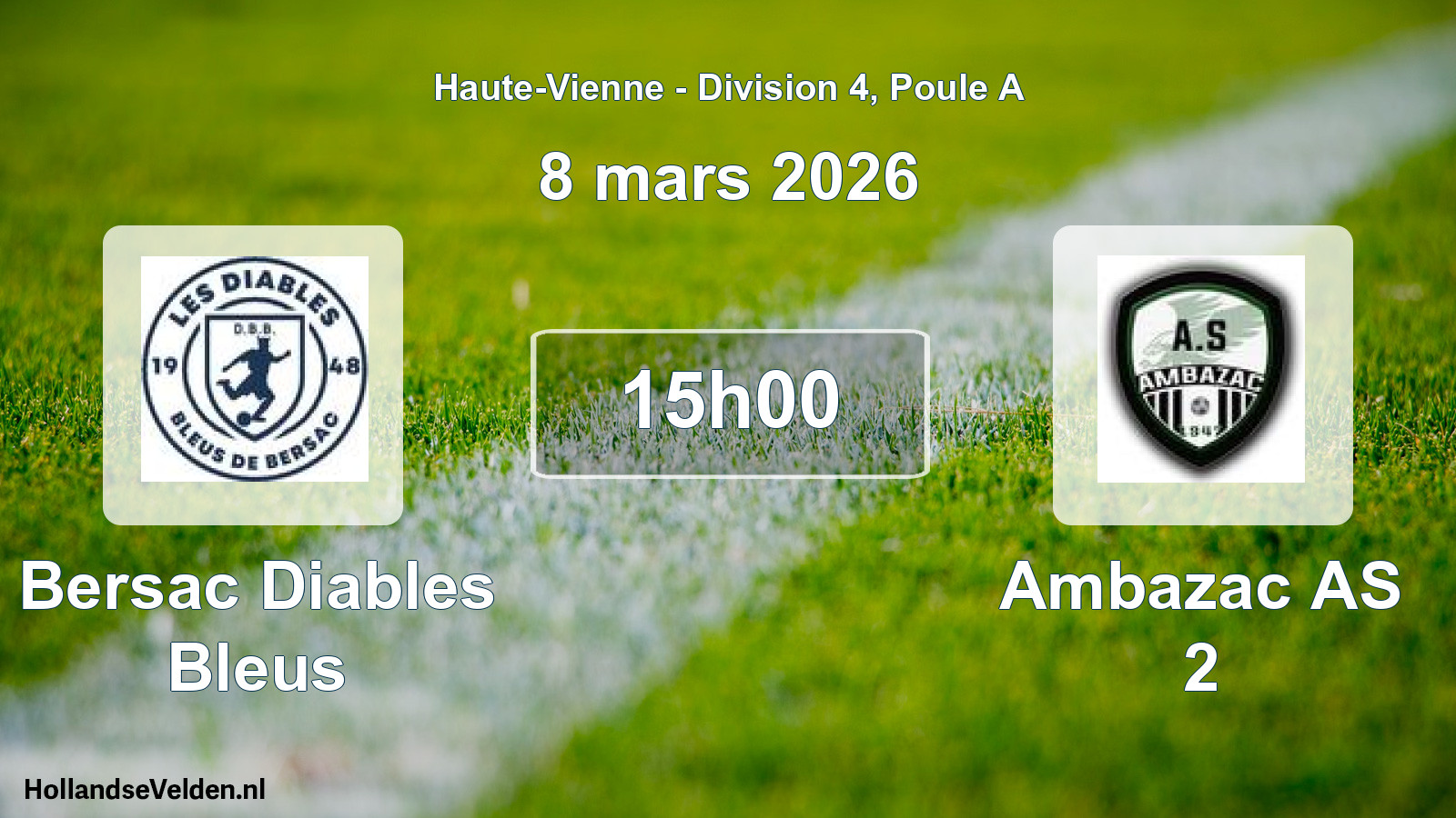 Geplande wedstrijd: Bersac Diables Bleus - Ambazac AS 2 (8 maart 2026)