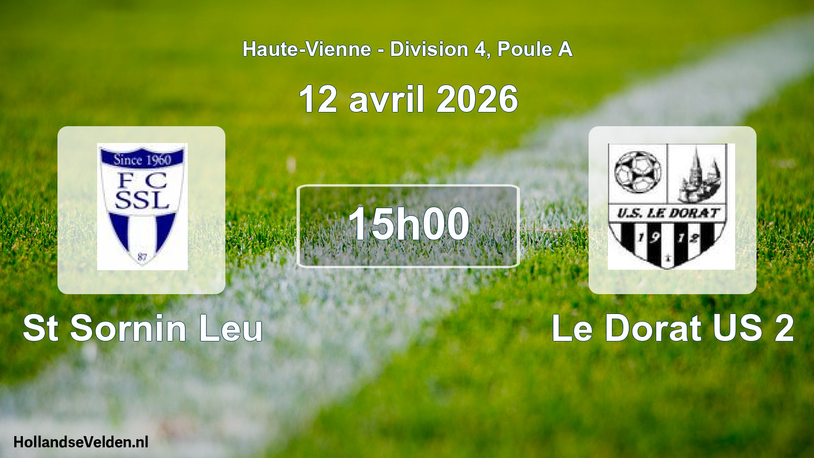 Geplande wedstrijd: St Sornin Leu - Le Dorat US 2 (12 april 2026)