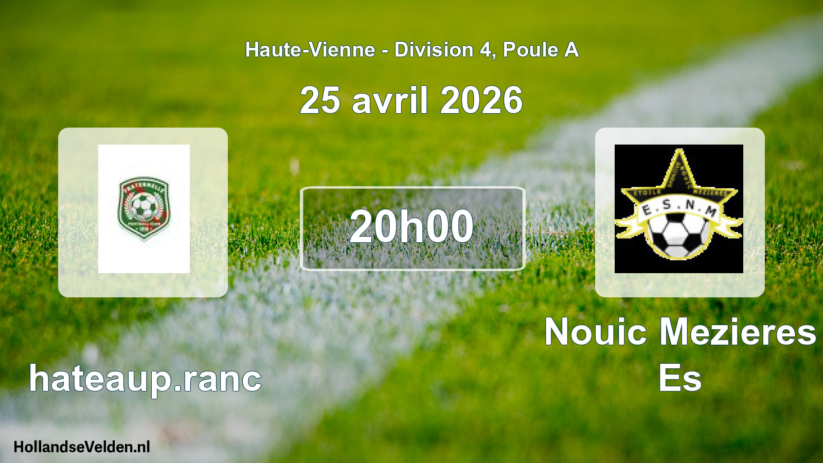 Geplande wedstrijd: Chateaup.ranc - Nouic Mezieres Es (25 april 2026)