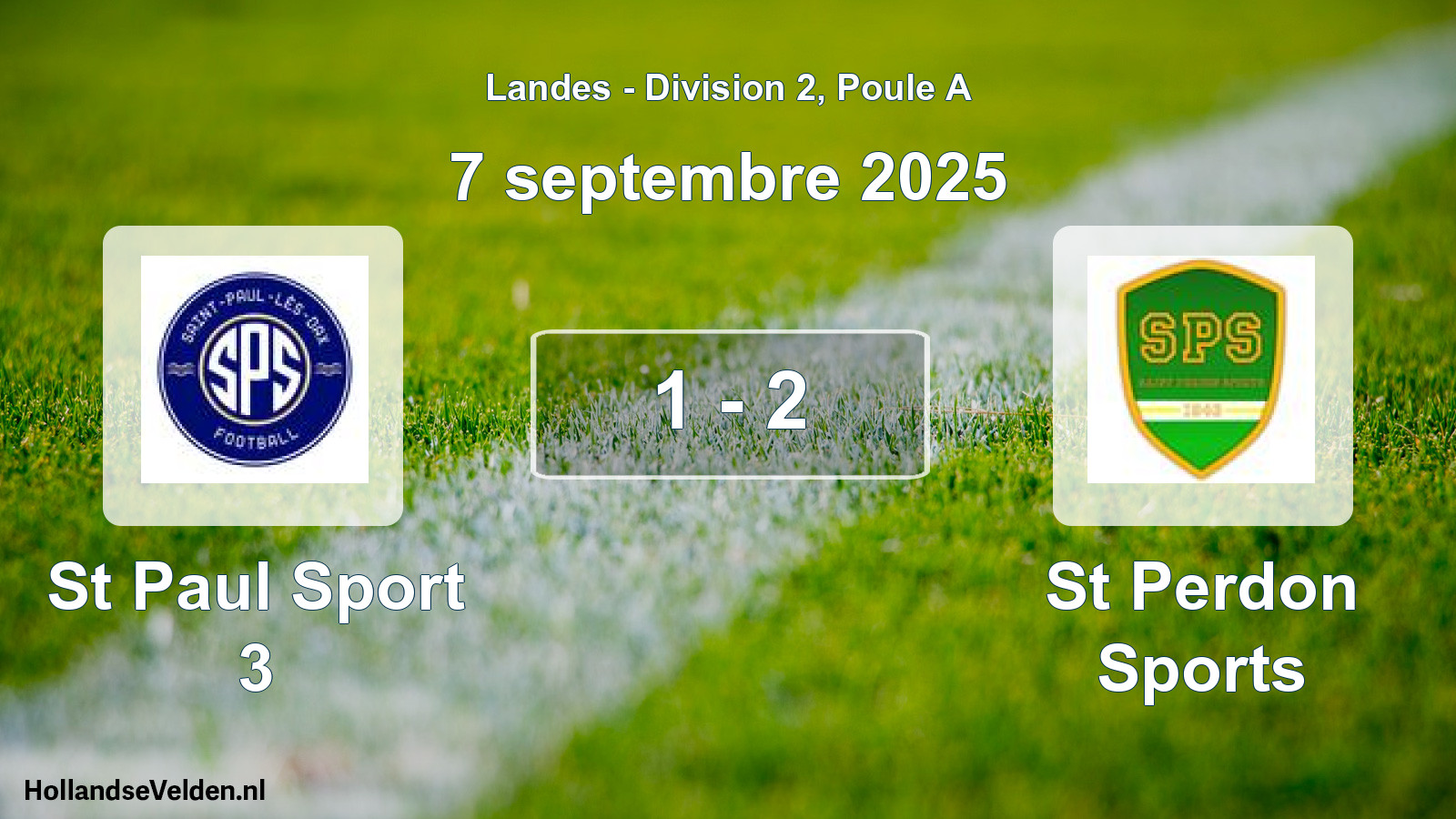 Gespeelde wedstrijd: St Paul Sport 3 - St Perdon Sports 1 - 2 (7 september 2025)