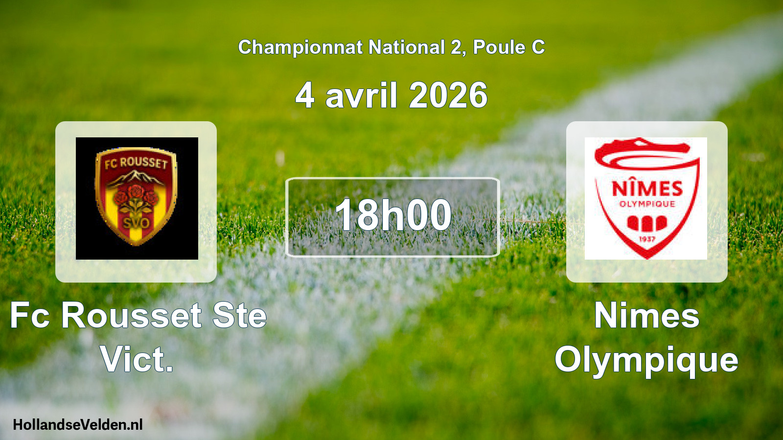 Geplande wedstrijd: Fc Rousset Ste Vict. - Nimes Olympique (4 avril 2026)
