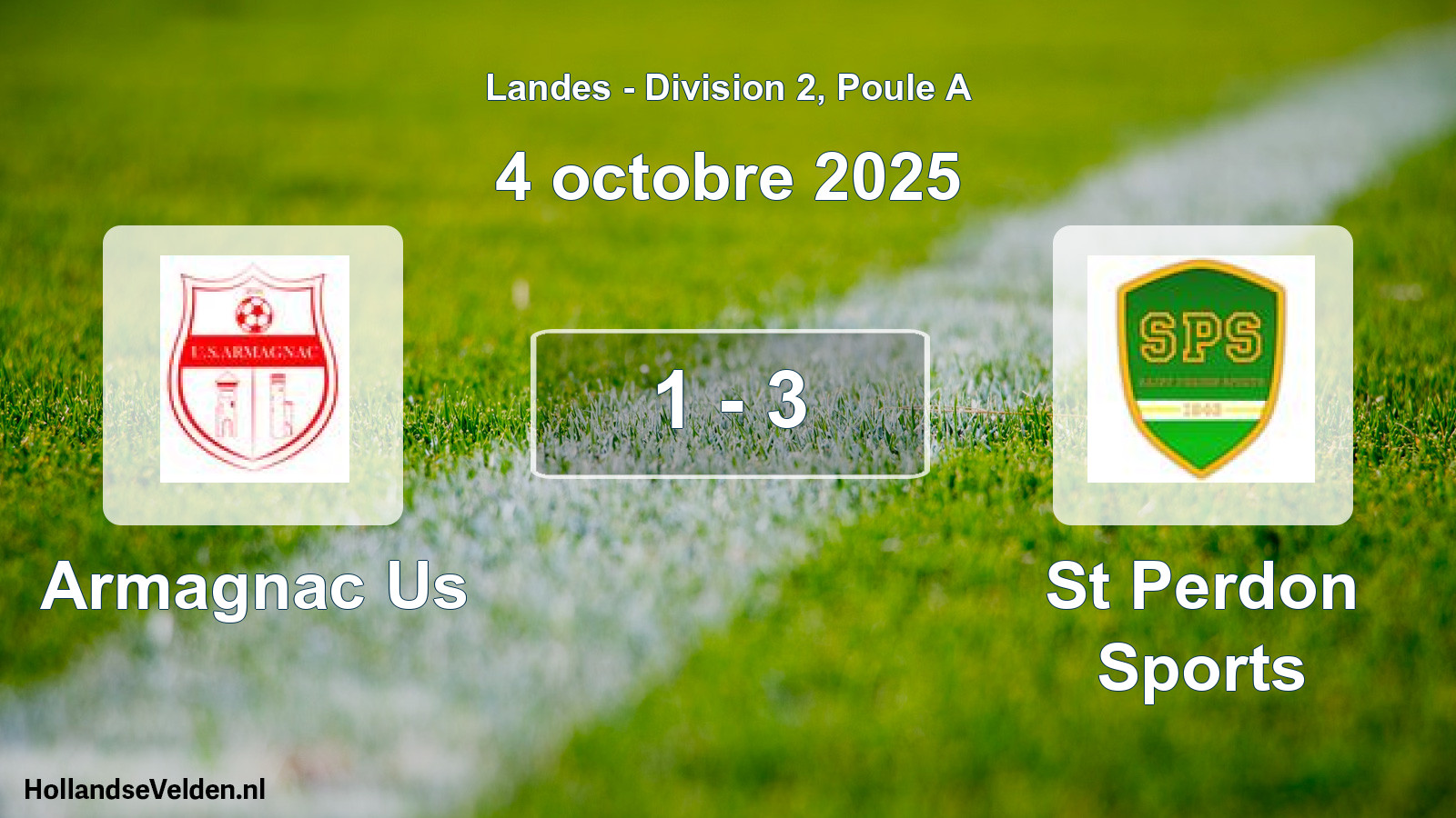 Gespeelde wedstrijd: Armagnac Us - St Perdon Sports 1 - 3 (4 oktober 2025)