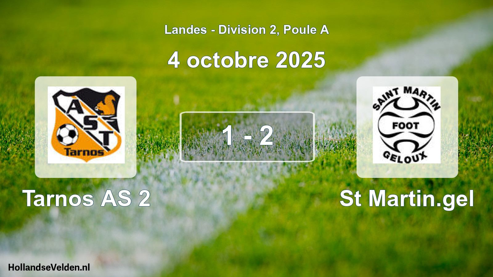 Gespeelde wedstrijd: Tarnos AS 2 - St Martin.gel 1 - 2 (4 oktober 2025)