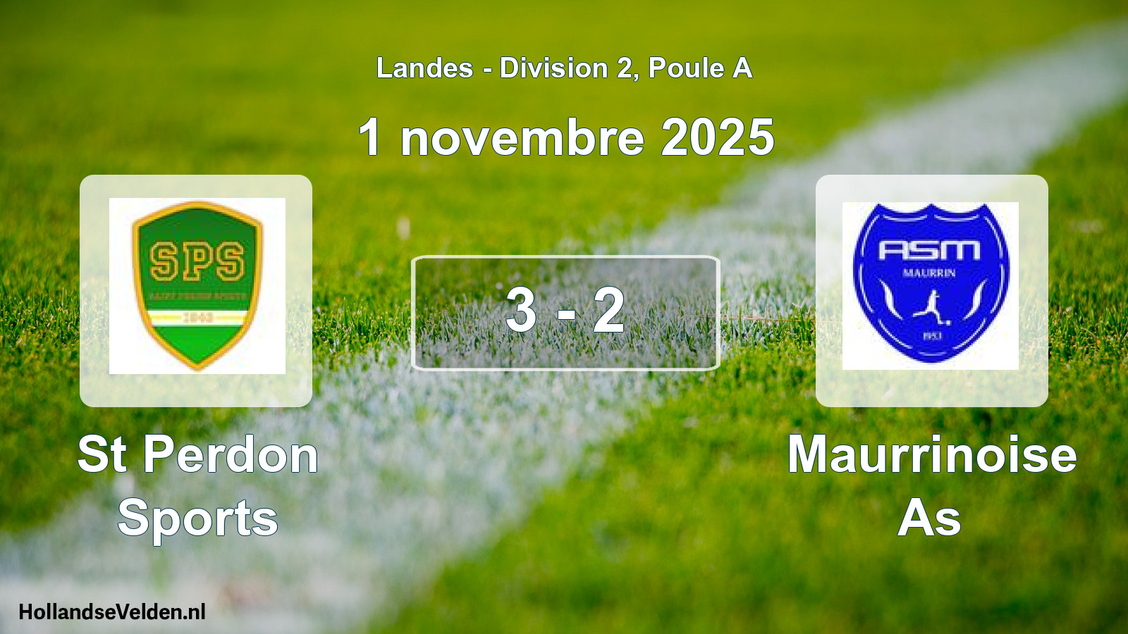 Gespeelde wedstrijd: St Perdon Sports - Maurrinoise As 3 - 2 (1 november 2025)