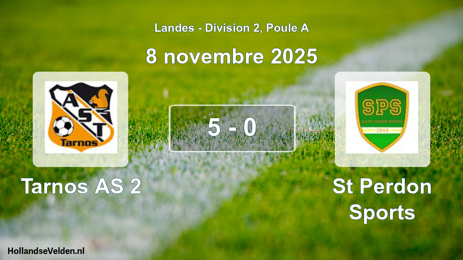 Gespeelde wedstrijd: Tarnos AS 2 - St Perdon Sports 5 - 0 (8 november 2025)
