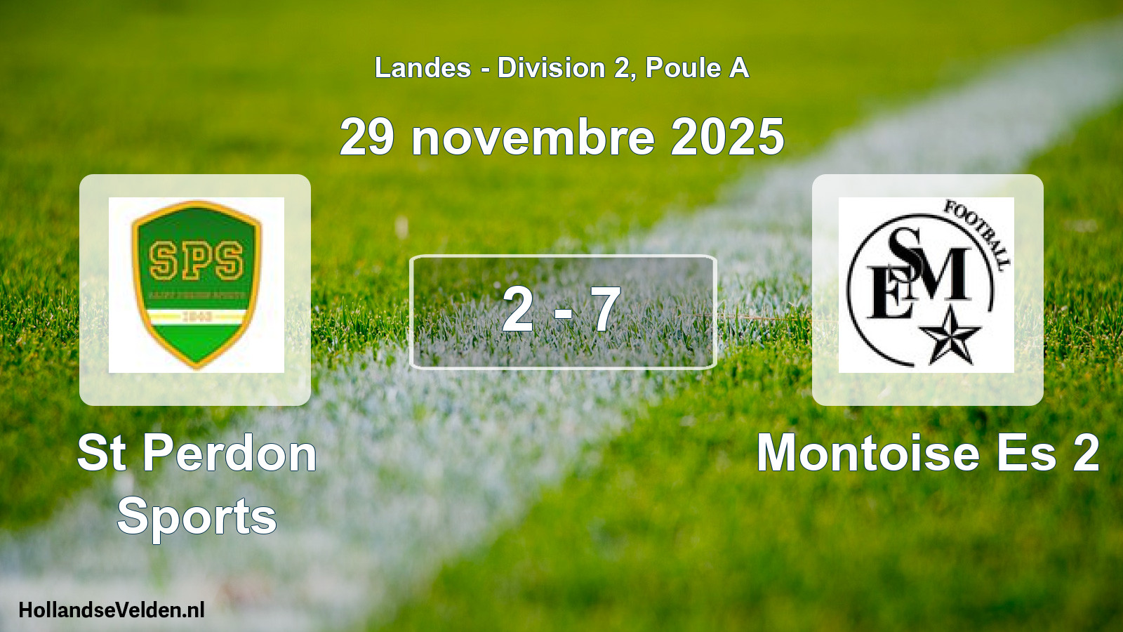 Match joué: St Perdon Sports - Montoise Es 2 2 - 7 (29 novembre 2025)