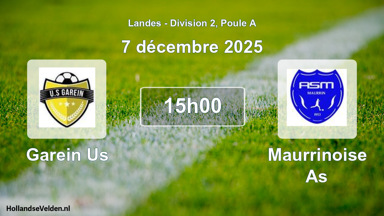 Match programmé: Garein Us - Maurrinoise As (7 décembre 2025)