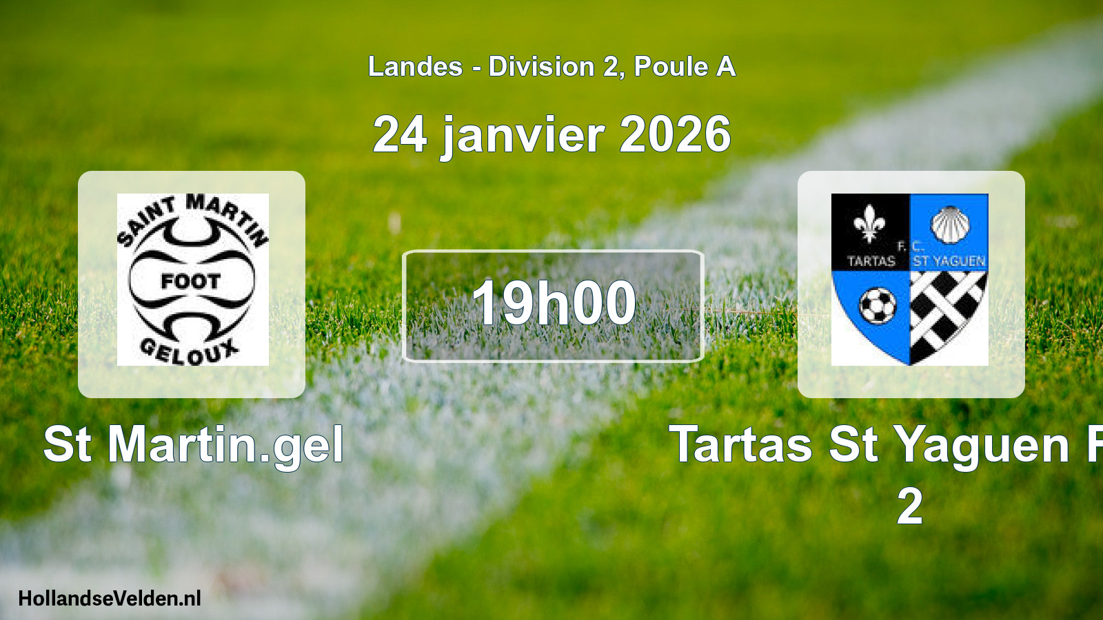 Match programmé: St Martin.gel - Tartas St Yaguen FC 2 (24 janvier 2026)