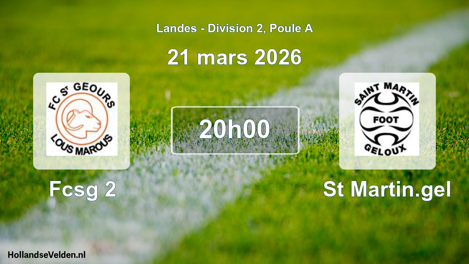 Geplande wedstrijd: Fcsg 2 - St Martin.gel (21 maart 2026)