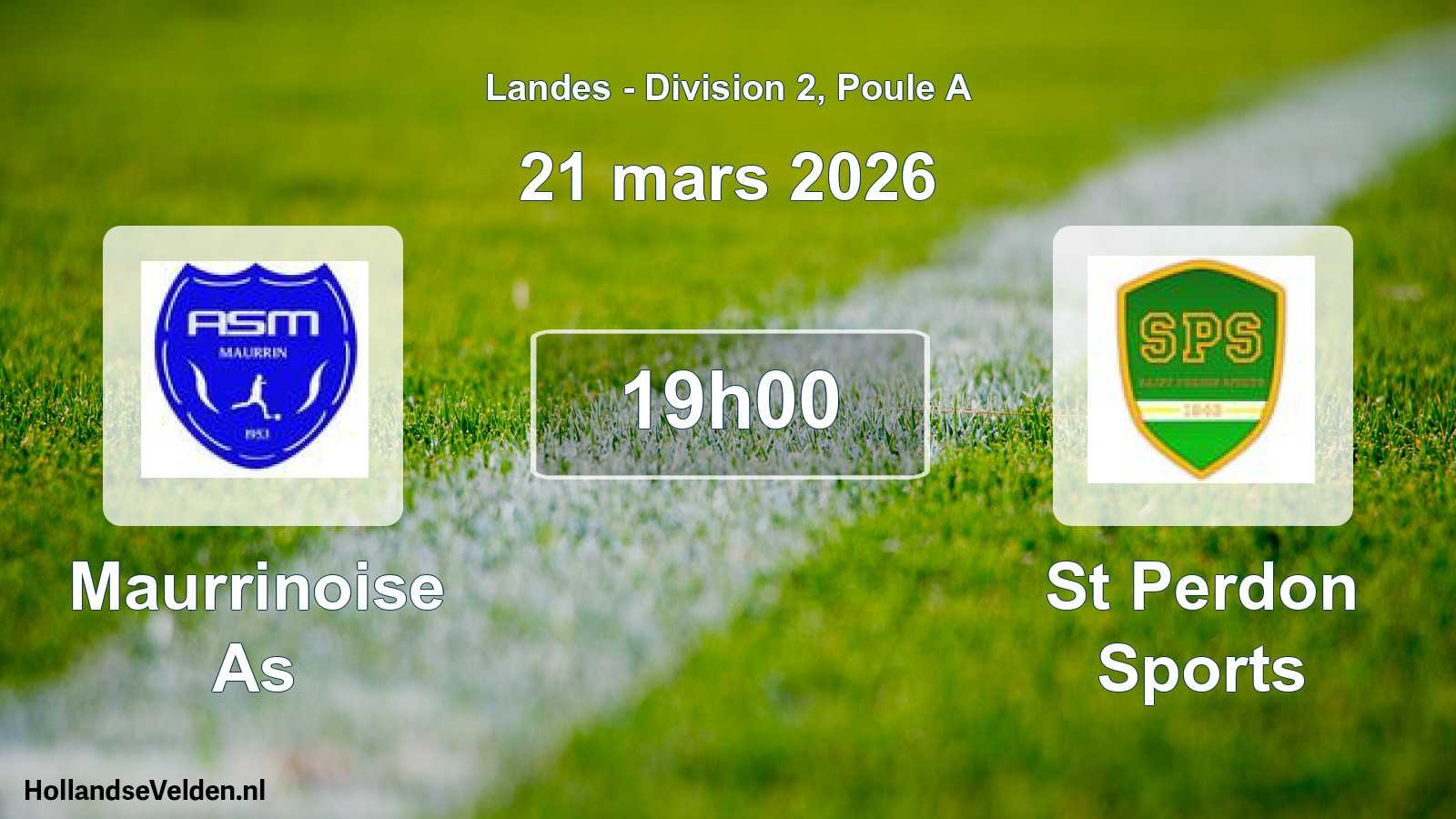 Geplande wedstrijd: Maurrinoise As - St Perdon Sports (21 maart 2026)