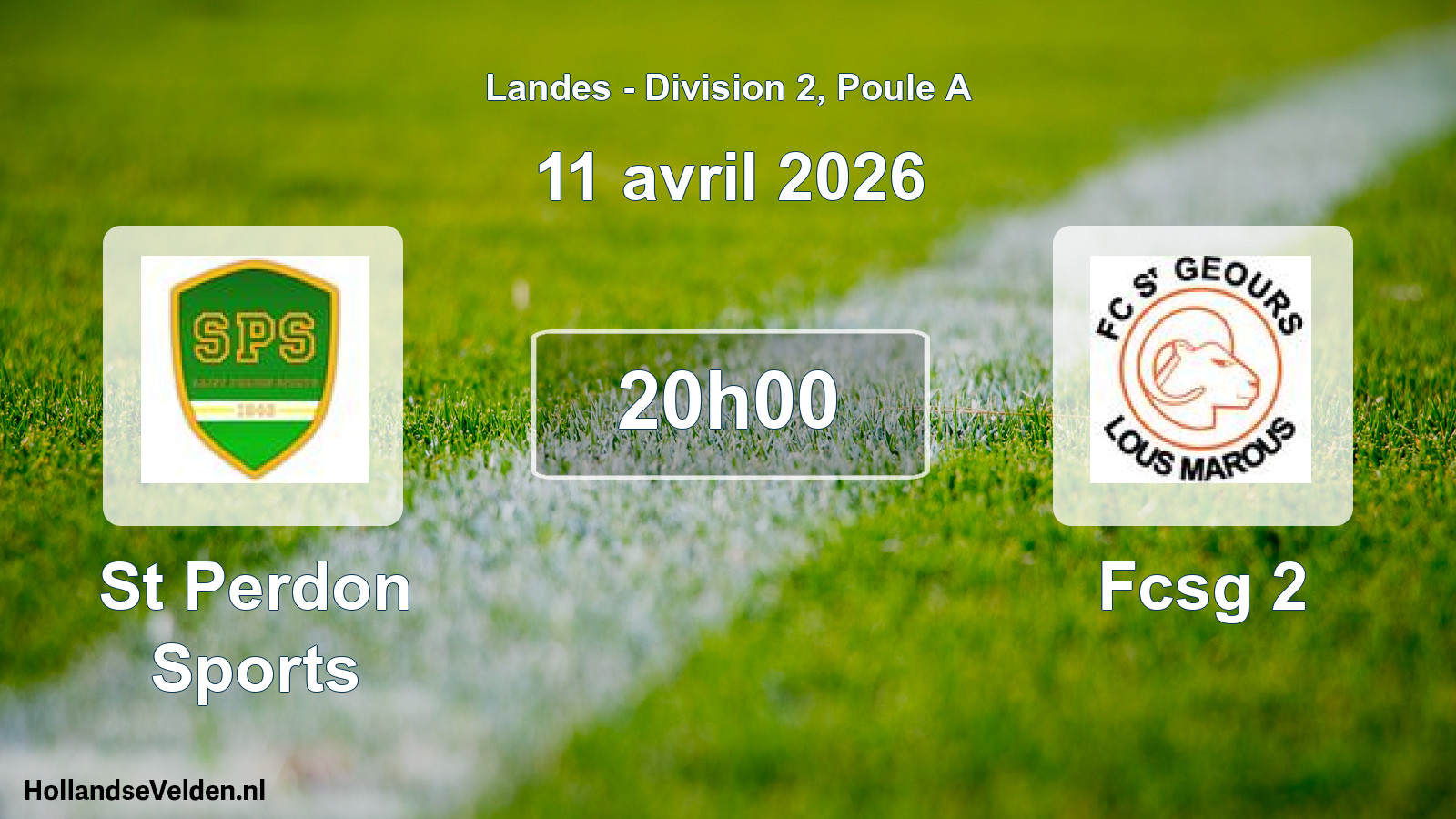 Geplande wedstrijd: St Perdon Sports - Fcsg 2 (11 april 2026)