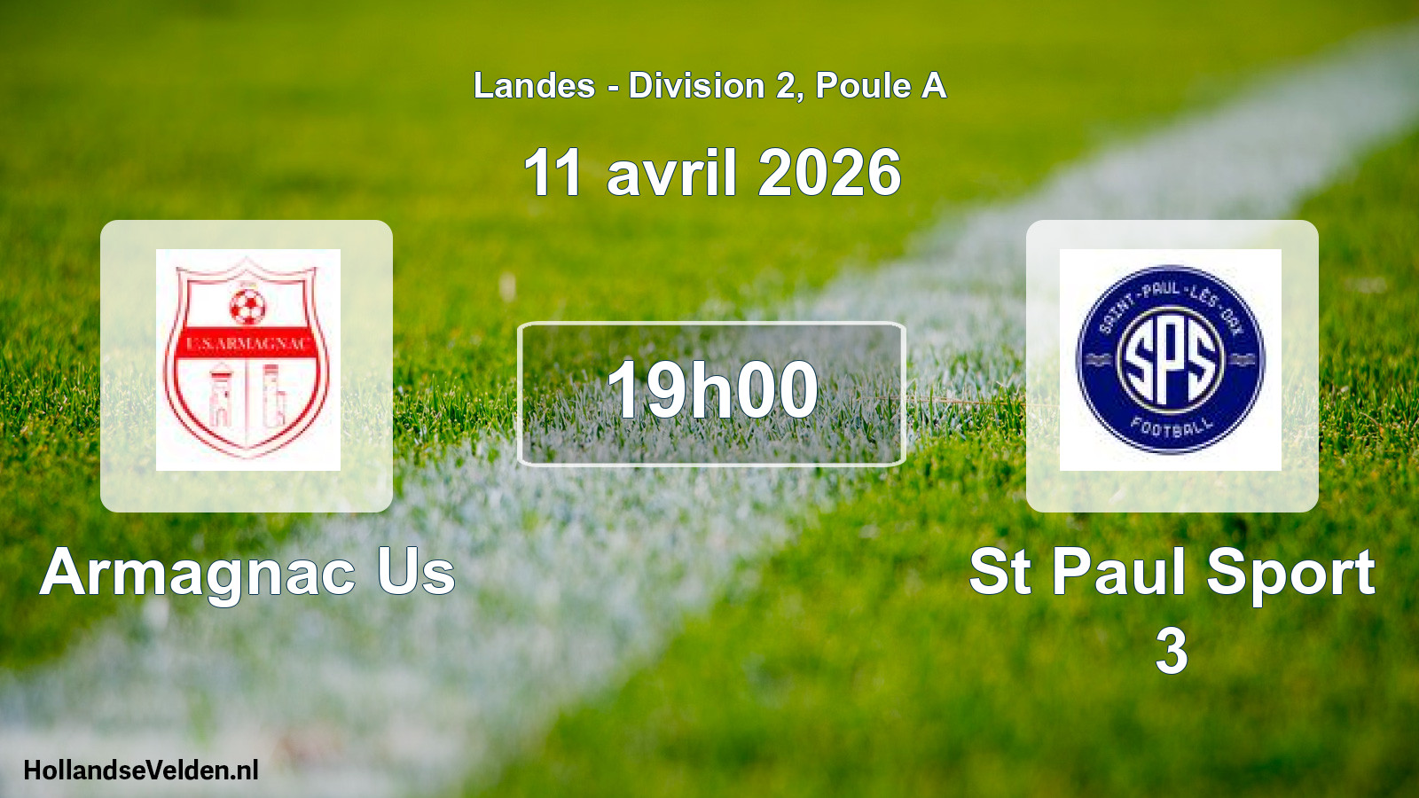 Geplande wedstrijd: Armagnac Us - St Paul Sport 3 (11 april 2026)