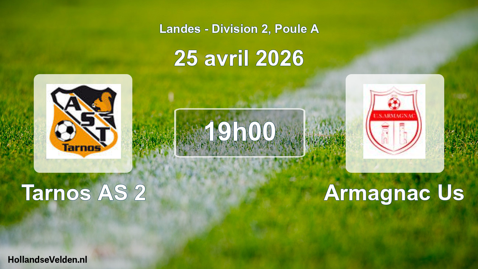 Match programmé: Tarnos AS 2 - Armagnac Us (25 avril 2026)