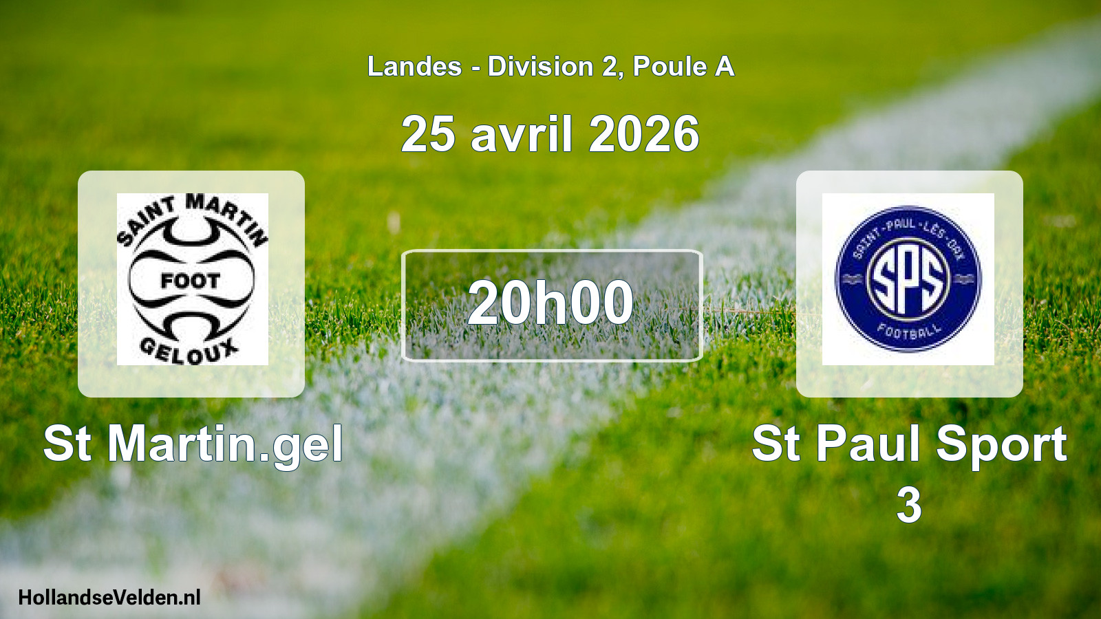 Match programmé: St Martin.gel - St Paul Sport 3 (25 avril 2026)