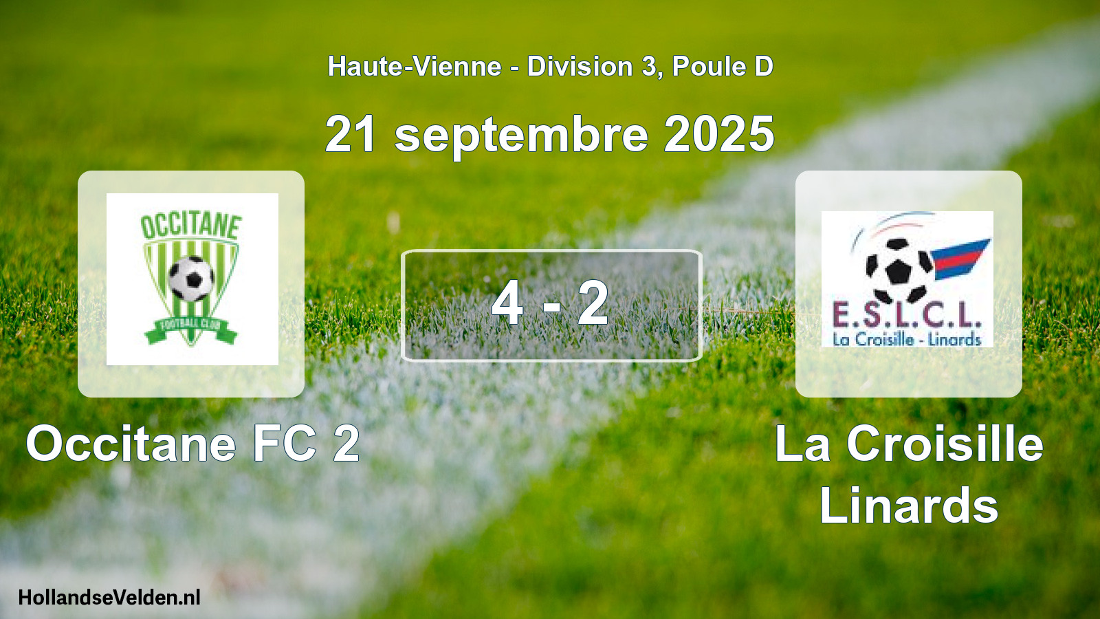 Gespeelde wedstrijd: Occitane FC 2 - La Croisille Linards 4 - 2 (21 september 2025)