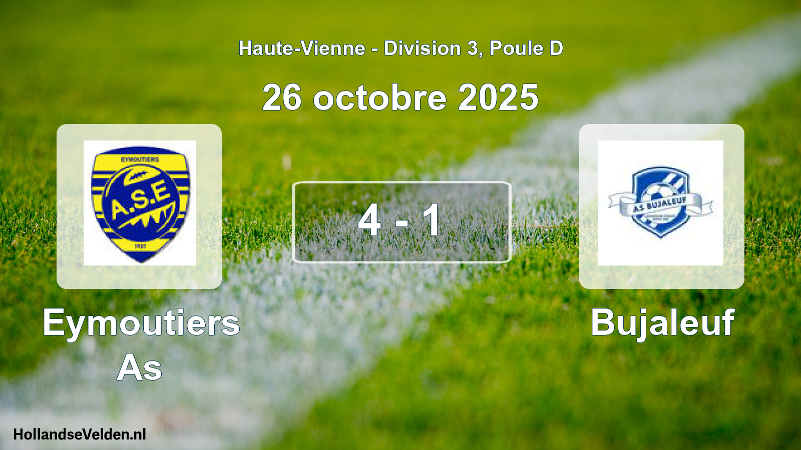 Match joué: Eymoutiers As - Bujaleuf 4 - 1 (26 octobre 2025)