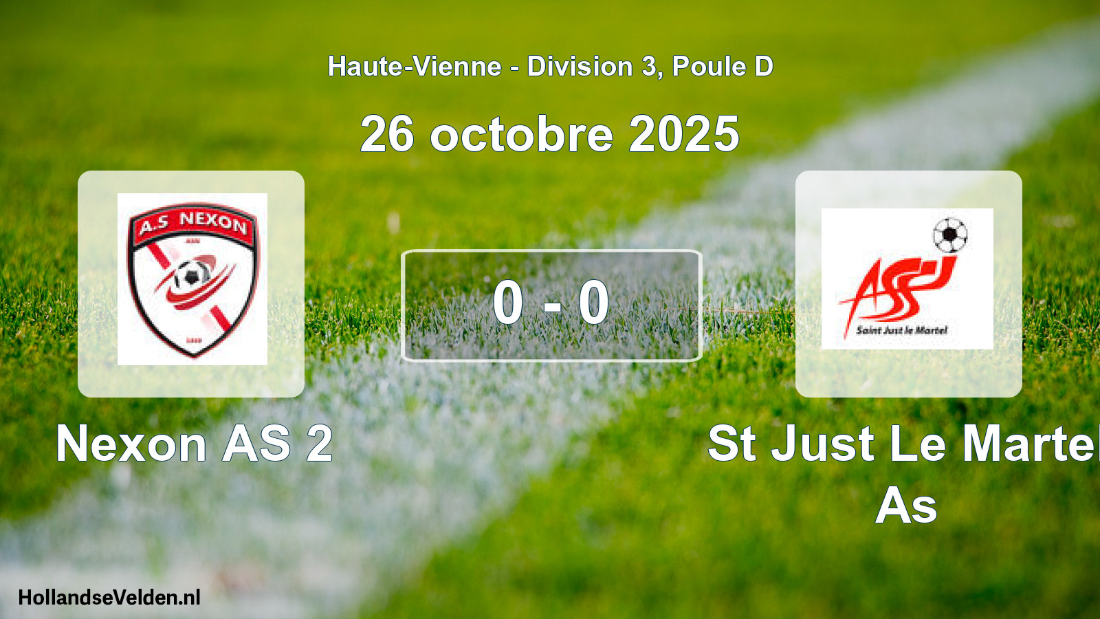Gespeelde wedstrijd: Nexon AS 2 - St Just Le Martel As 0 - 0 (26 oktober 2025)