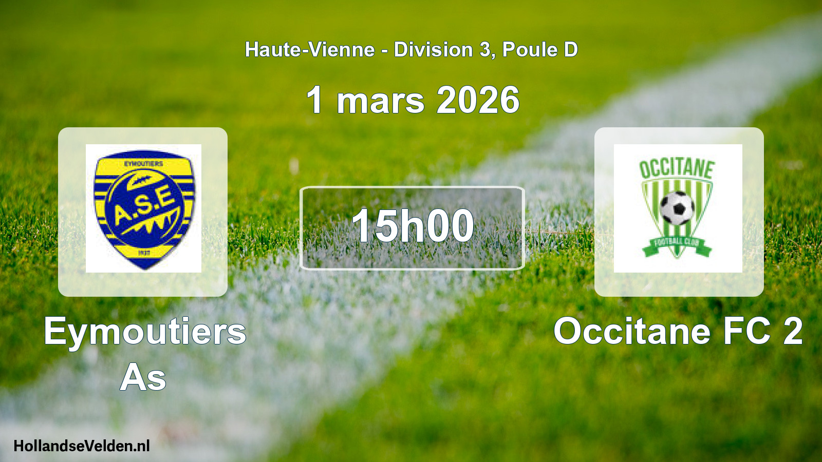 Geplande wedstrijd: Eymoutiers As - Occitane FC 2 (1 maart 2026)