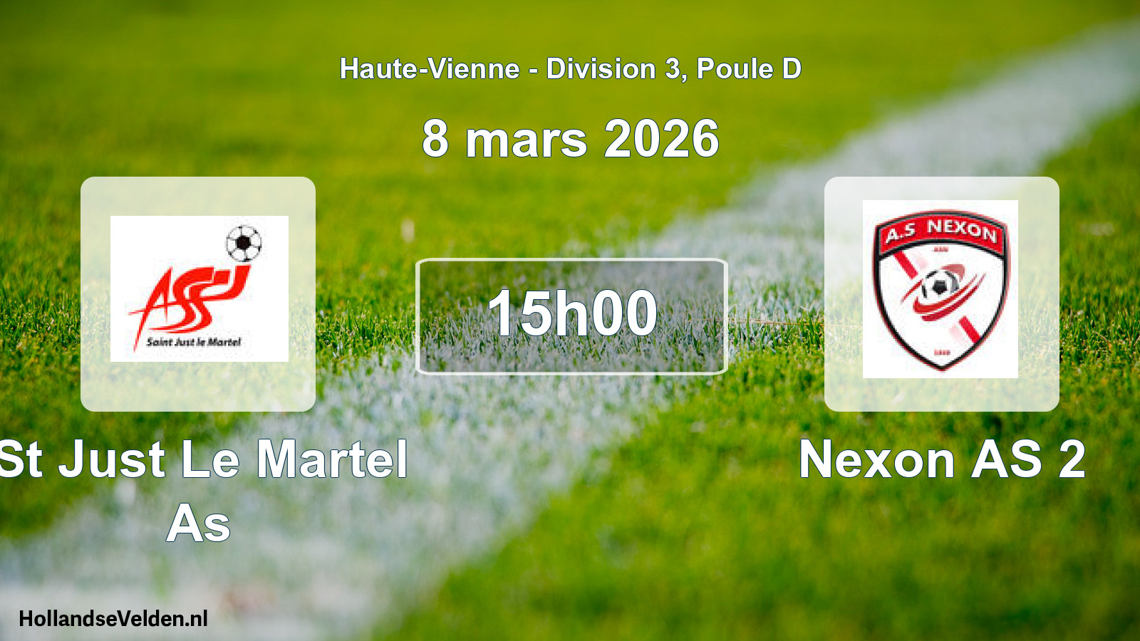 Geplande wedstrijd: St Just Le Martel As - Nexon AS 2 (8 maart 2026)