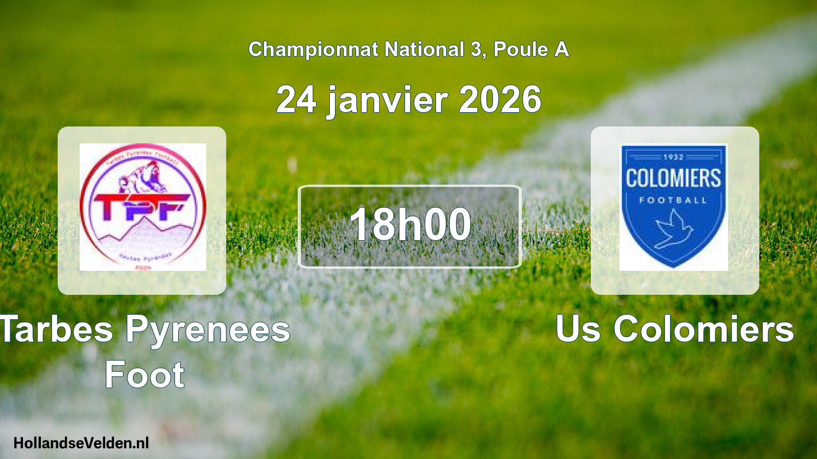 Geplande wedstrijd: Tarbes Pyrenees Foot - Us Colomiers (24 janvier 2026)