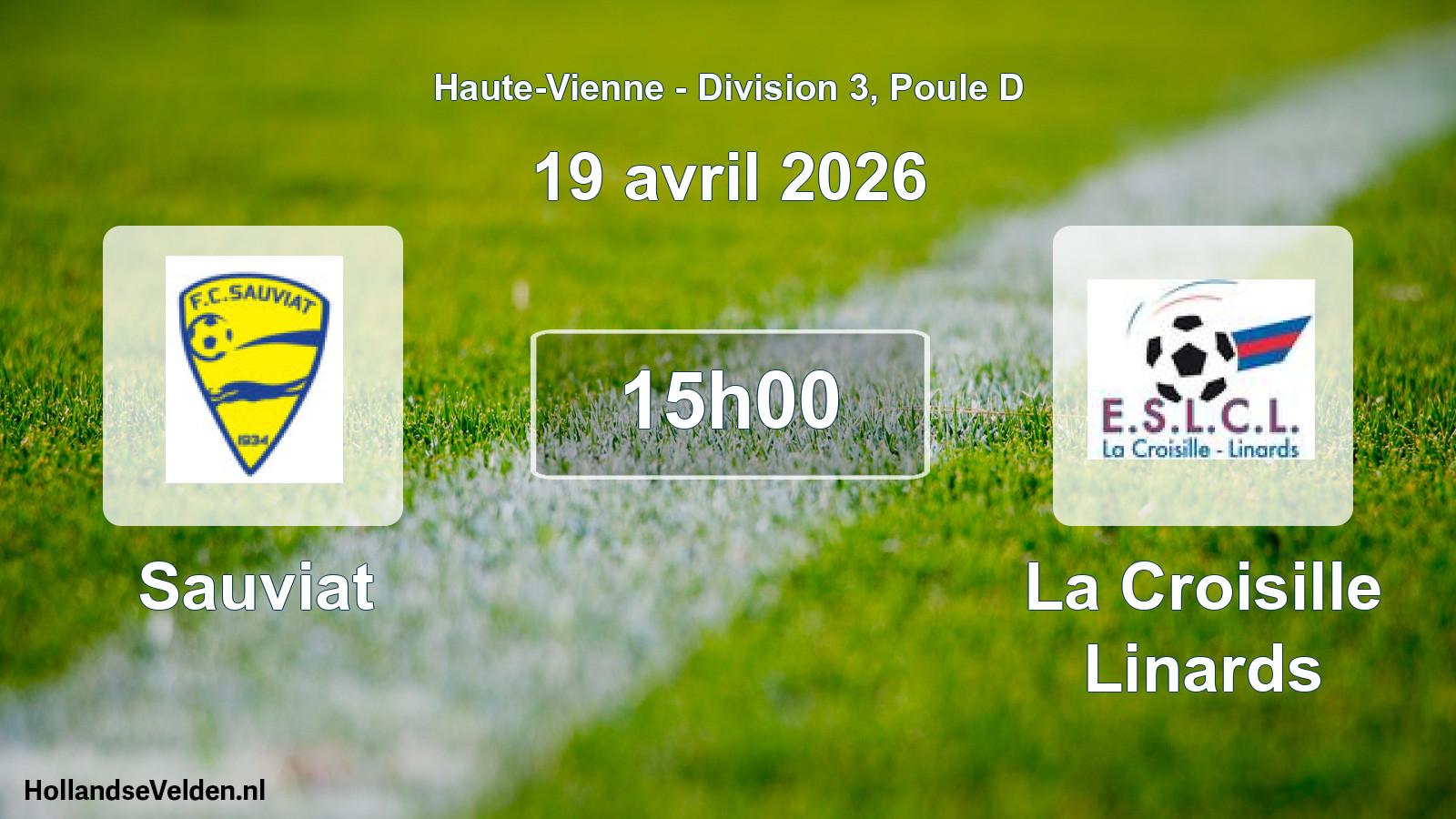 Geplande wedstrijd: Sauviat - La Croisille Linards (19 april 2026)