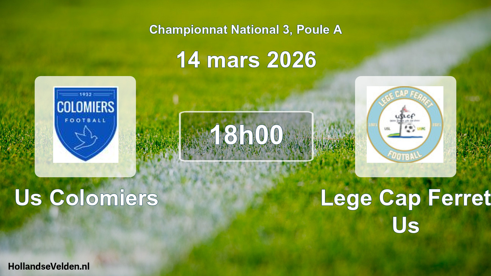 Geplande wedstrijd: Us Colomiers - Lege Cap Ferret Us (14 mars 2026)