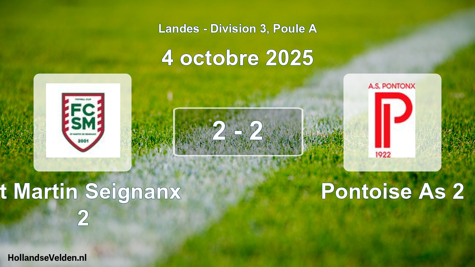 Match joué: St Martin Seignanx 2 - Pontoise As 2 2 - 2 (4 octobre 2025)