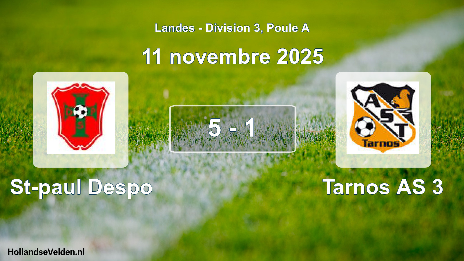 Gespeelde wedstrijd: St-paul Despo - Tarnos AS 3 5 - 1 (11 november 2025)