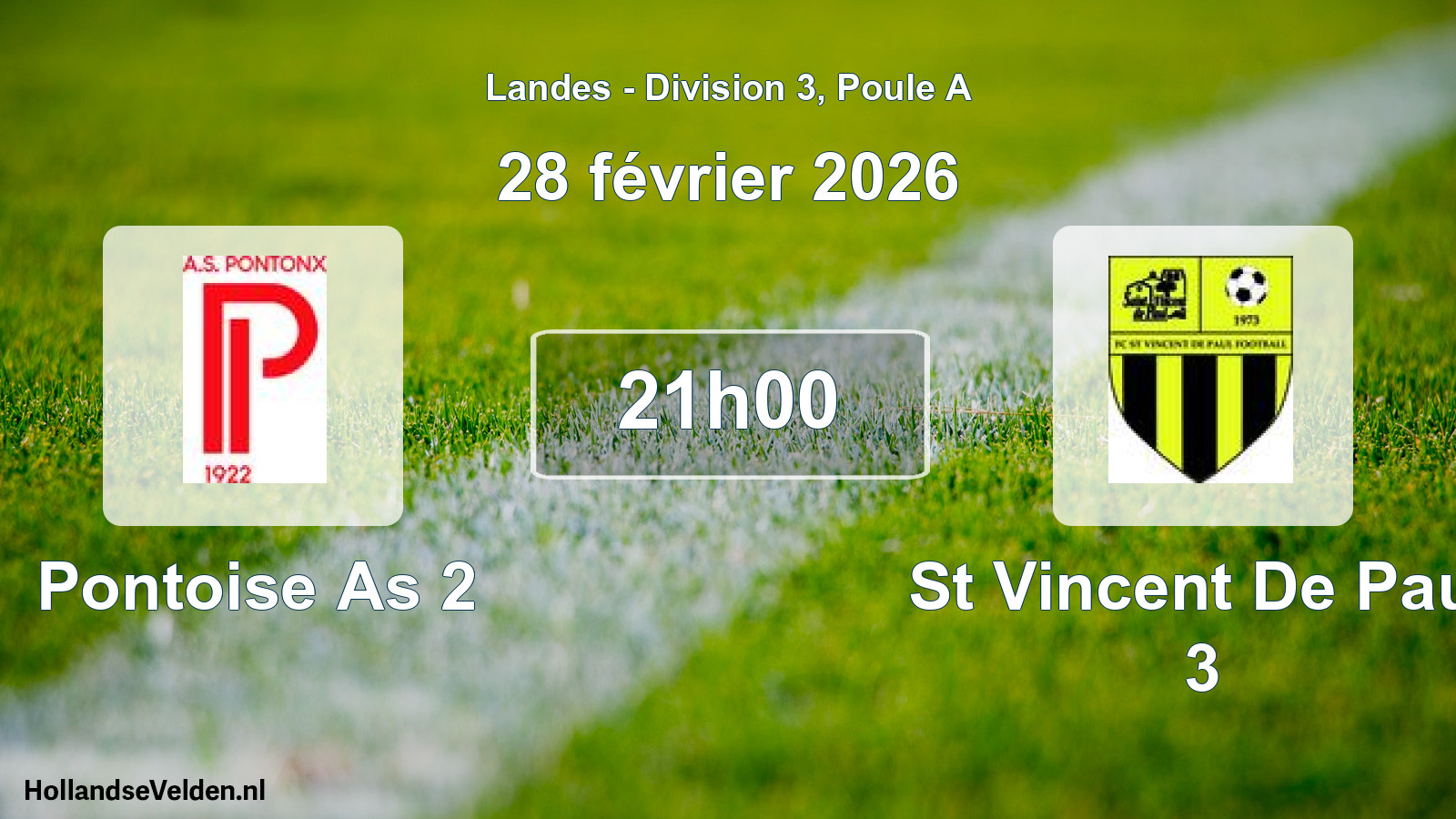Scheduled Match: Pontoise As 2 - St Vincent De Paul 3 (28 February 2026)