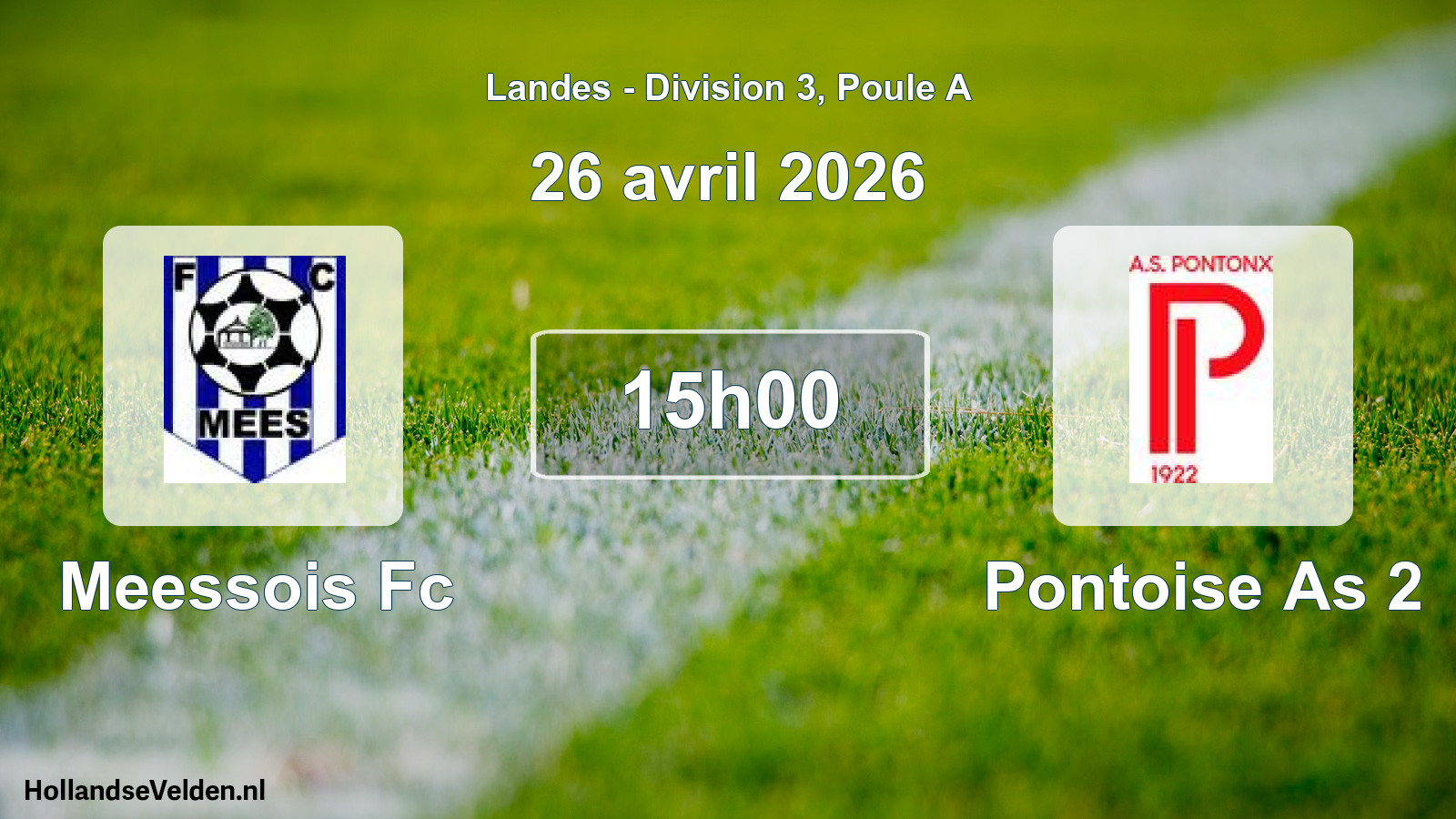 Geplande wedstrijd: Meessois Fc - Pontoise As 2 (26 april 2026)