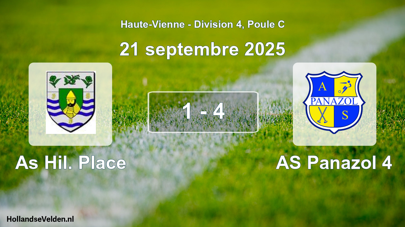 Match joué: As Hil. Place - AS Panazol 4 1 - 4 (21 septembre 2025)