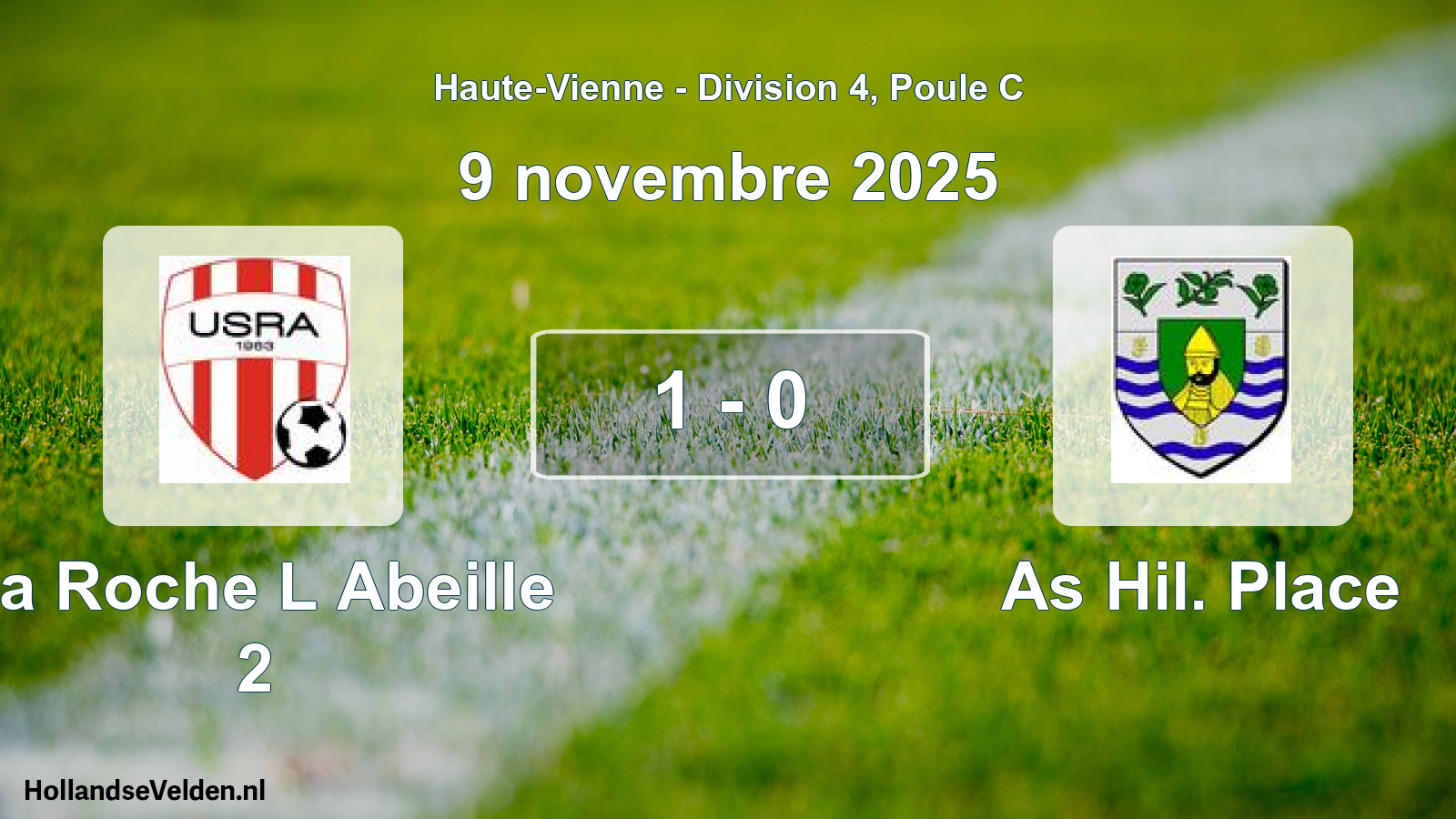 Gespeelde wedstrijd: La Roche L Abeille 2 - As Hil. Place 1 - 0 (9 november 2025)