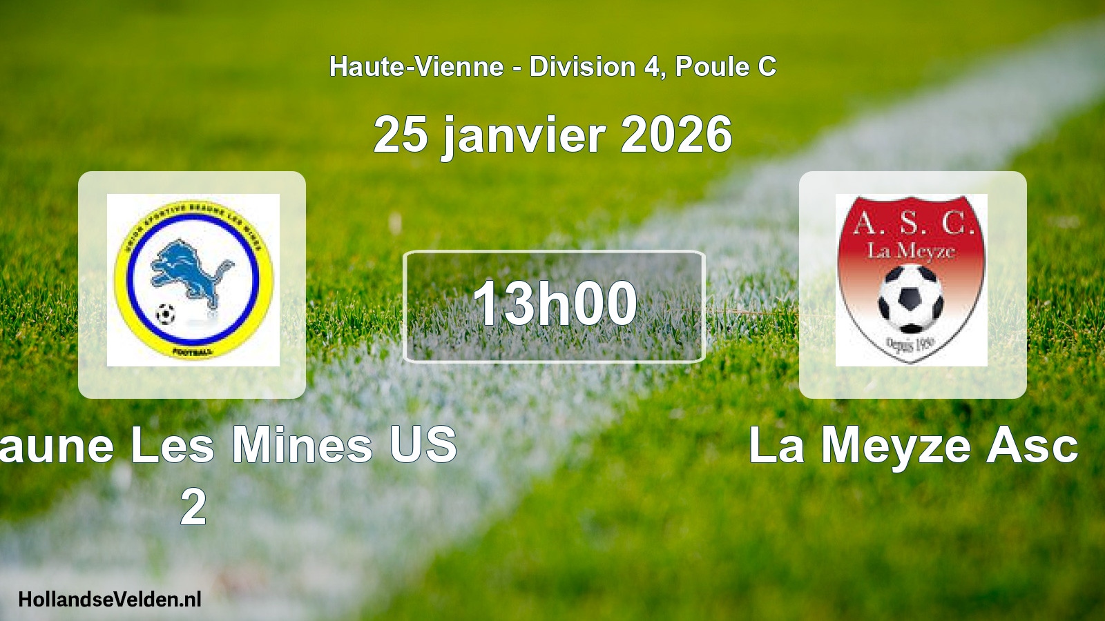 Geplande wedstrijd: Beaune Les Mines US 2 - La Meyze Asc (25 januari 2026)