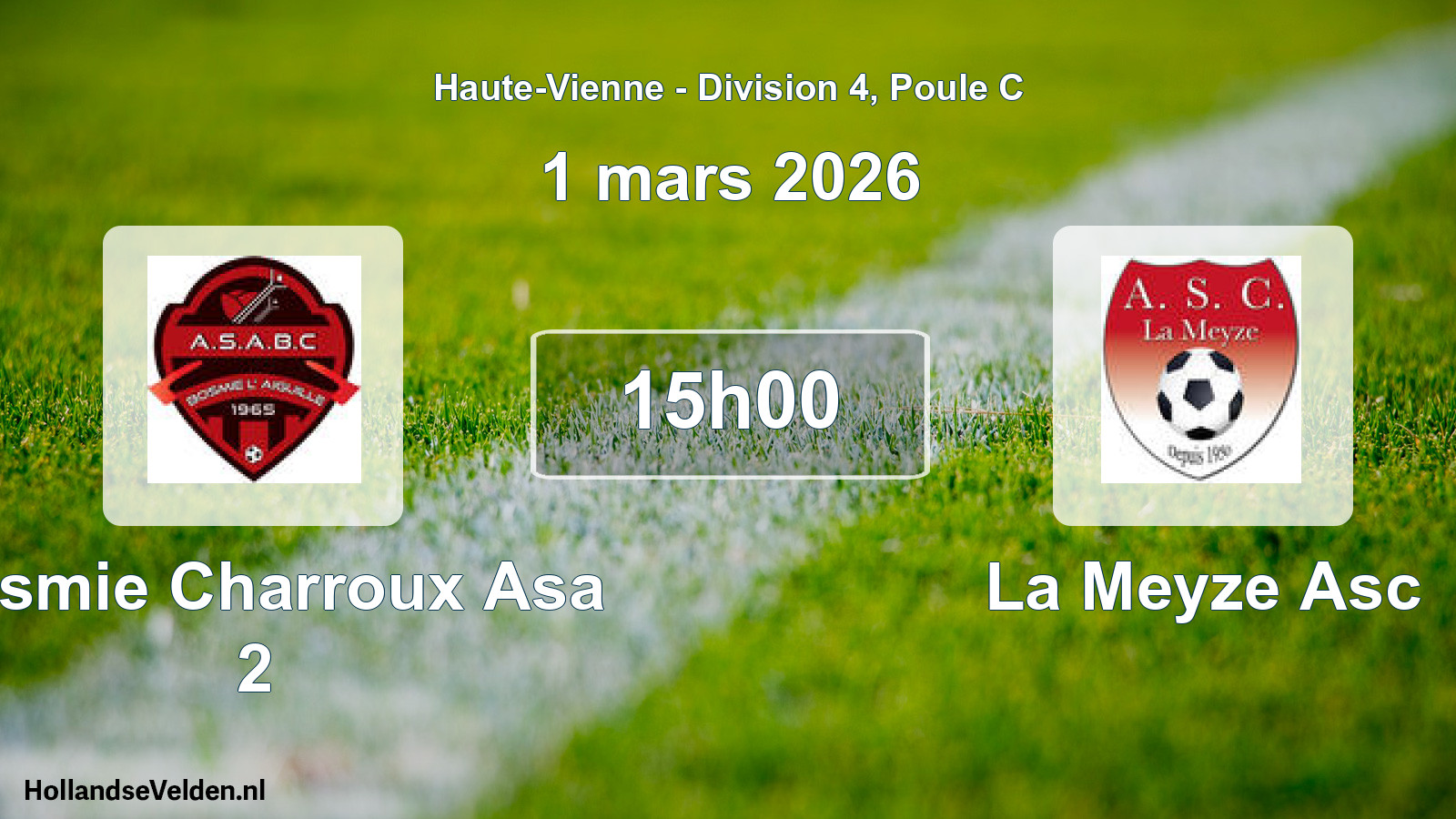 Geplande wedstrijd: Bosmie Charroux Asa 2 - La Meyze Asc (1 maart 2026)