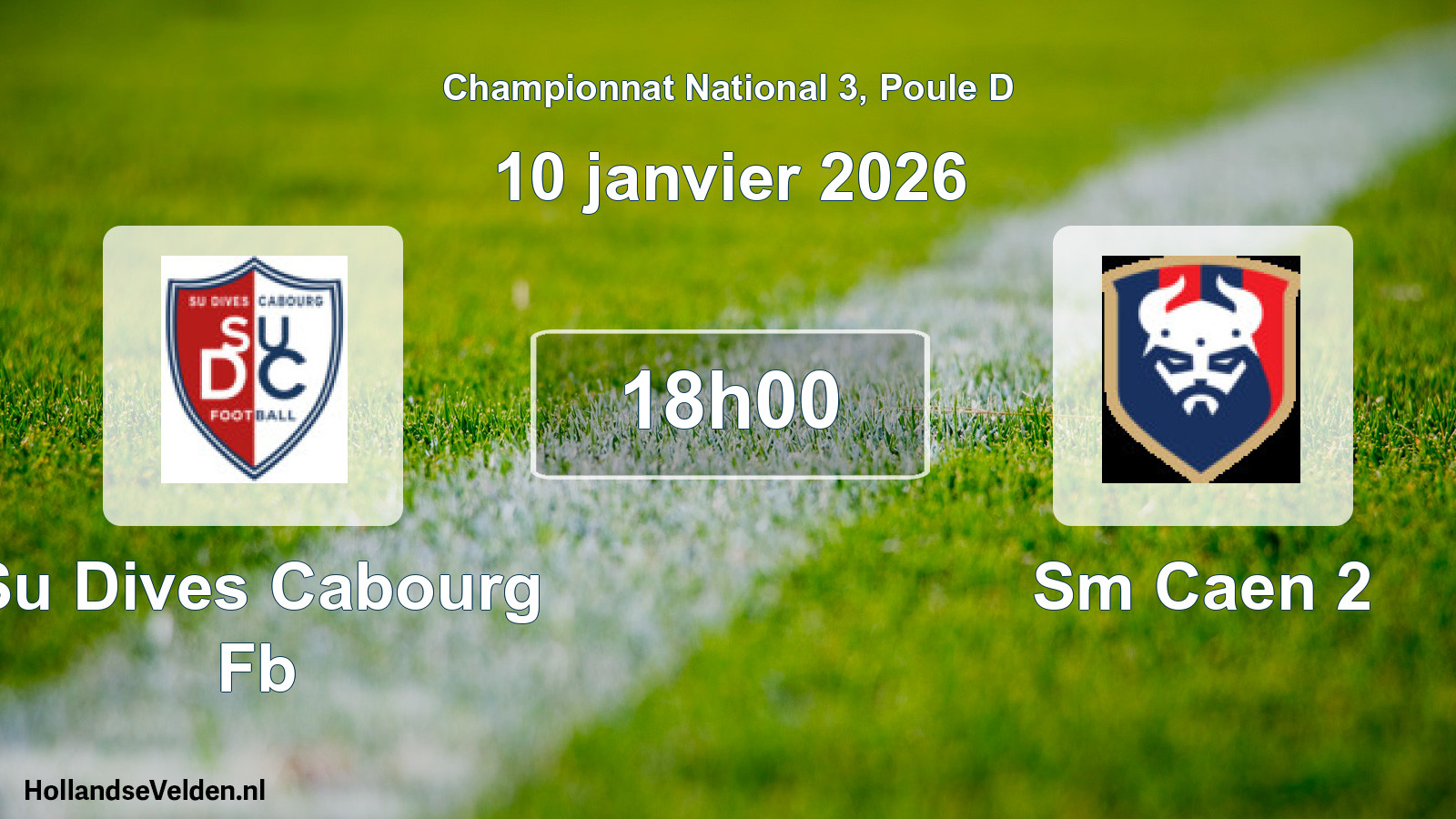 Geplande wedstrijd: Su Dives Cabourg Fb - Sm Caen 2 (10 januari 2026)