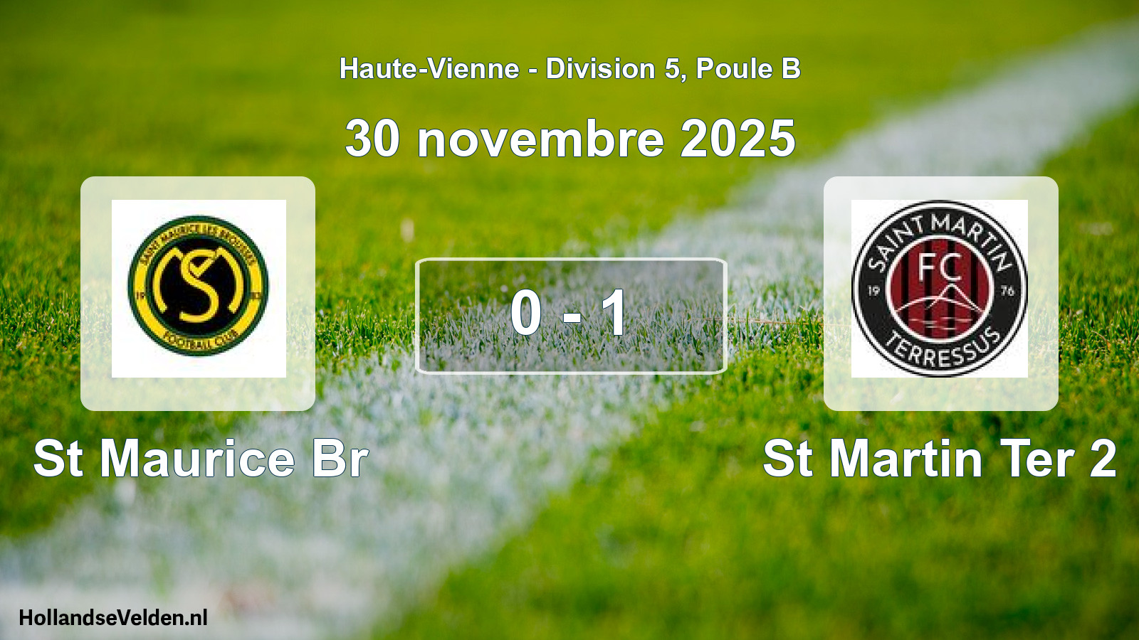 Match joué: St Maurice Br - St Martin Ter 2 0 - 1 (30 novembre 2025)