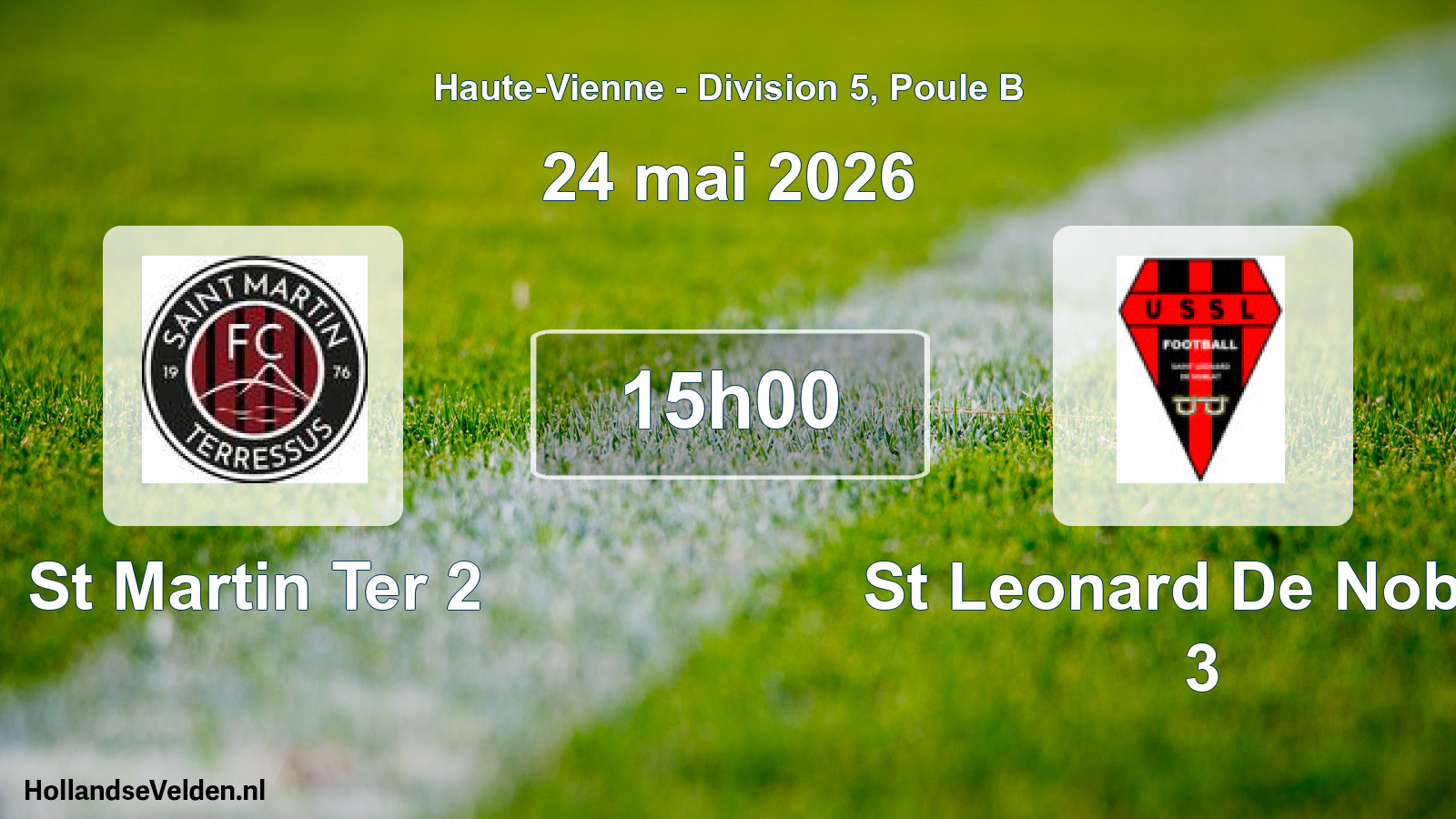 Geplande wedstrijd: St Martin Ter 2 - St Leonard De Noblat 3 (24 mei 2026)