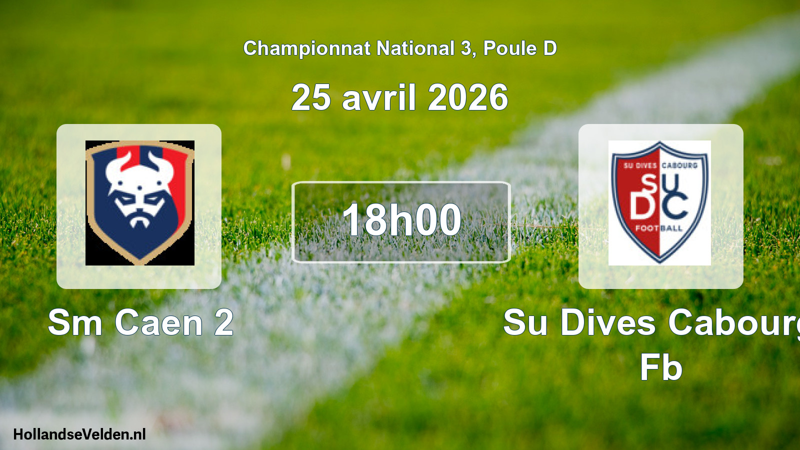 Geplande wedstrijd: Sm Caen 2 - Su Dives Cabourg Fb (25 avril 2026)