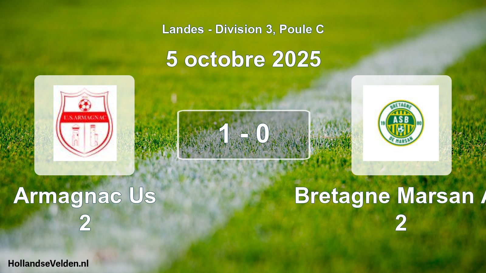 Total number of matches played: Armagnac Us 2 - Bretagne Marsan As 2 1 - 0 (5 October 2025)