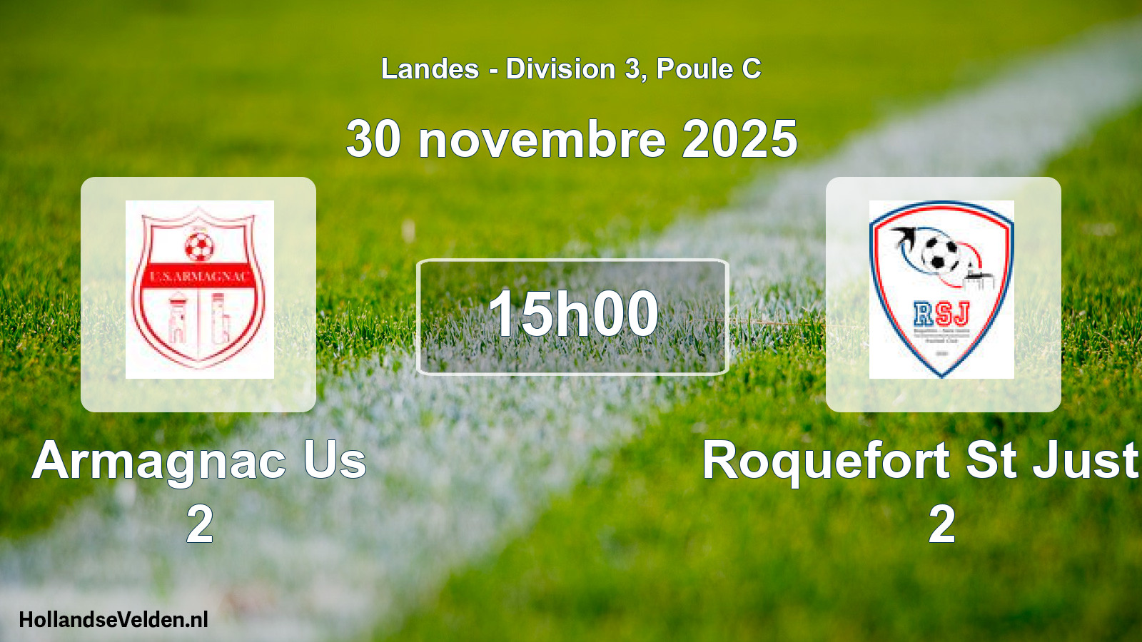 Gespeelde wedstrijd: Armagnac Us 2 - Roquefort St Justin 2 0 - 3 (30 november 2025)