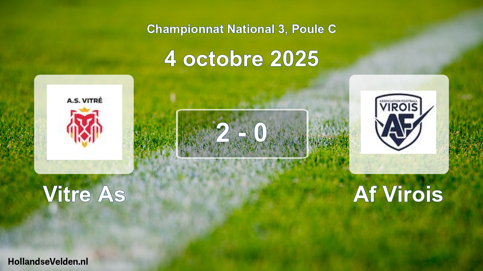 Gespeelde wedstrijd: Vitre As - Af Virois 2 - 0 (4 octobre 2025)