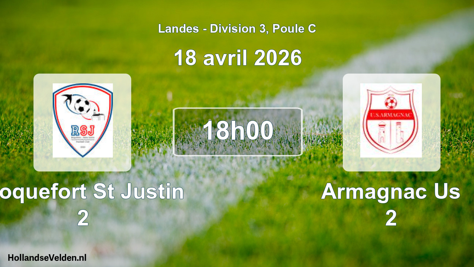 Geplande wedstrijd: Roquefort St Justin 2 - Armagnac Us 2 (18 april 2026)