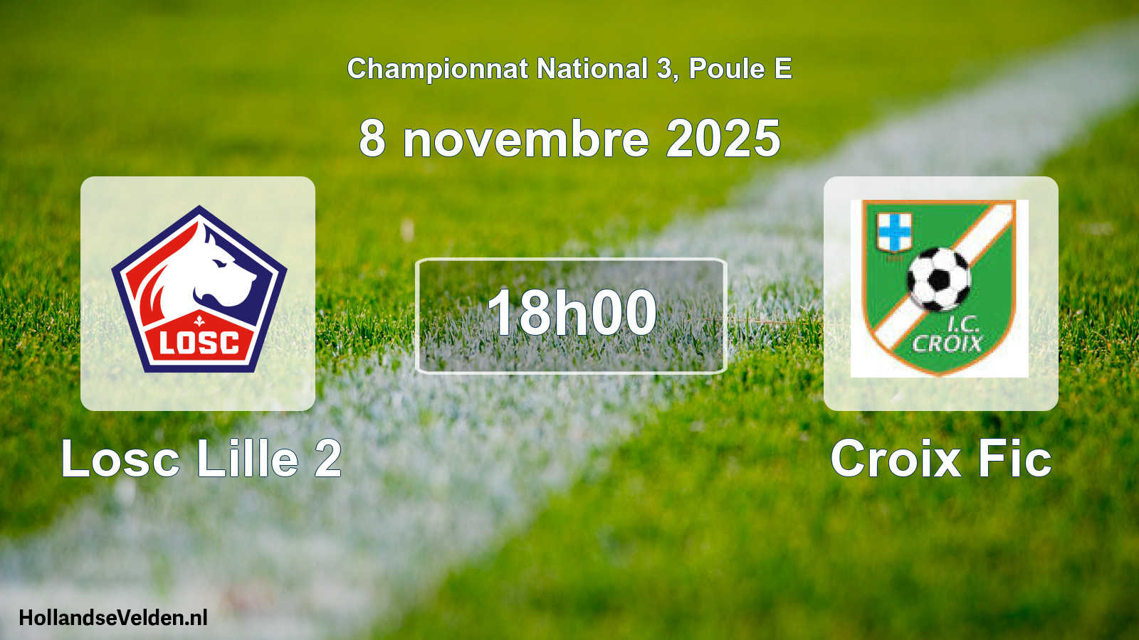 Geplande wedstrijd: Losc Lille 2 - Croix Fic (8 november 2025)
