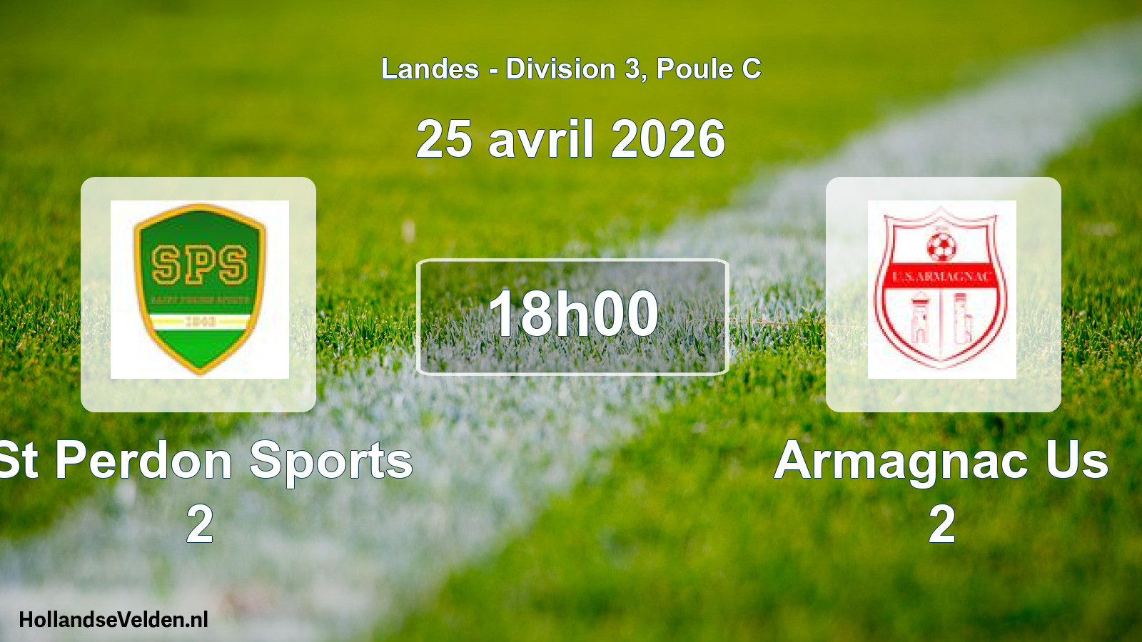 Geplande wedstrijd: St Perdon Sports 2 - Armagnac Us 2 (25 april 2026)