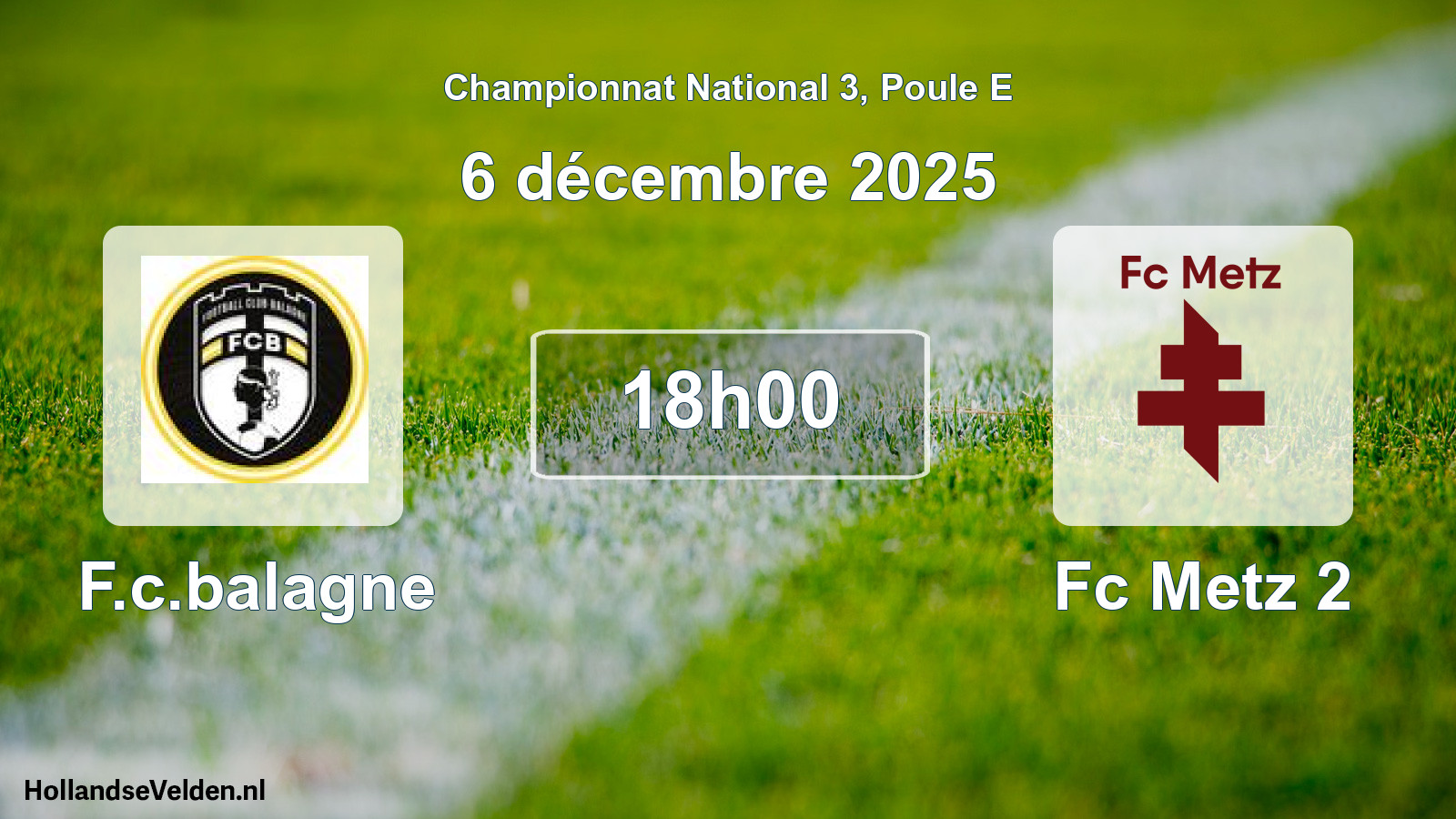 Geplande wedstrijd: F.c.balagne - Fc Metz 2 (6 december 2025)