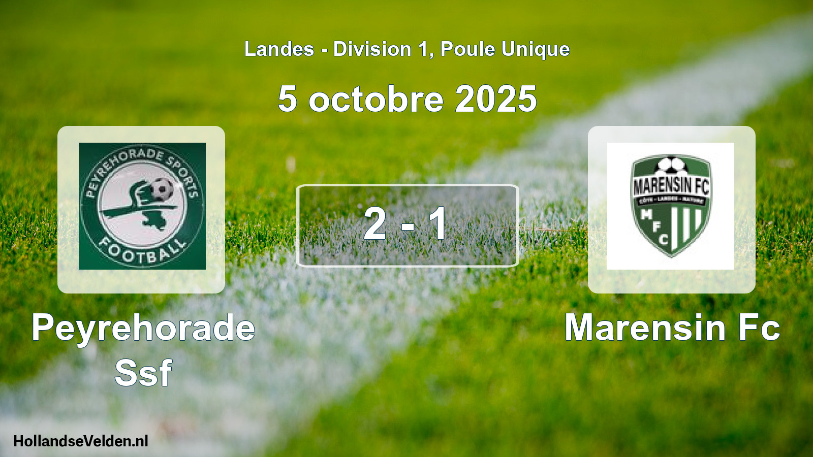 Gespeelde wedstrijd: Peyrehorade Ssf - Marensin Fc 2 - 1 (5 oktober 2025)